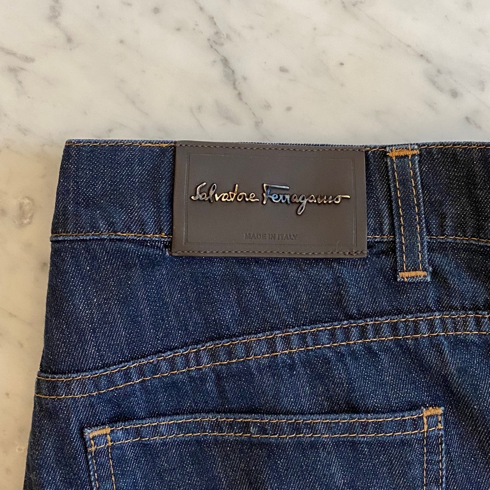 Ferragamo lightweight washed indigo jeans